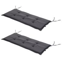 Bankauflage 2er Set Bankkissen Sitzkissen Polster Polyester Dunkelgrau