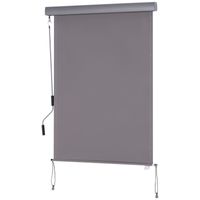 Senkrechtmarkise Balkonmarkise Vertikalmarkise mit Handkurbel Grau 100 x 140 cm