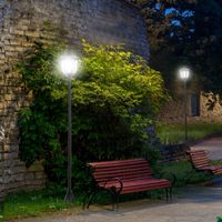 Solar LED Gartenlaterne, 30/60 Lumen, Kunststoff, Schwarz