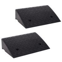 2 Auffahrrampe Bordsteinrampe Gummirampen Schwellenrampe Schwarz 48 x 32 x 13 cm