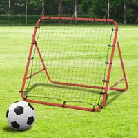 Fußball Rebounder Kickback Tor Rückprallwand Netz Metallrohr+PE Gewebe Rot 96 x 80 x 96 cm