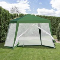 Gartenpavillon Pavillon Festzelt mit Moskitonetz Grün 3 x 3 m