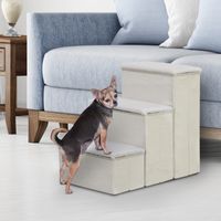 Haustiertreppe Katzentreppe Hundetreppe Faltbar Tiertreppe mit Stauraum Weiß MDF 40 x 54 x 48 cm