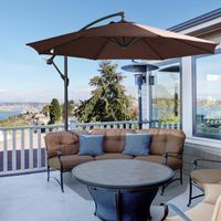 Sonnenschirm mit Handkurbel Kaffee Ø3 x 2,5H m