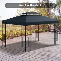 Ersatzdach für Metallpavillon Polyester 3x4m Kohlegrau