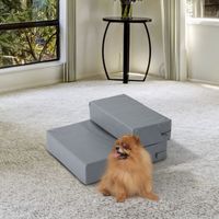 Tiertreppe Tierunterlage Klappbar Hundetreppe Treppe Unterlage für Katzen und Hunde Grau L45 x B39 x H20 cm