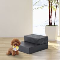 Tiertreppe Tierunterlage Klappbar Hundetreppe Treppe Unterlage für Katzen und Hunde Schwarz L45 x B39 x H20 cm