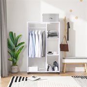 Mobiler Kleiderschrank offen Weiß