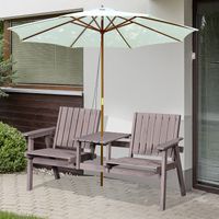 Gartenbank mit Tisch Gartenmöbel mit Regenschirmloch Sitzbank Balkon