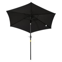 Knickschirm Sonnenschirm Marktschirm mit Handkurbel Schwarz Ø2,7 x 2,35 m