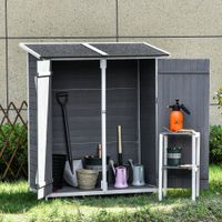Gartenschrank Geräteschuppen mit 2 Tür Asphaltdach Tannenholz