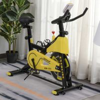Fahrradtrainer höhenverstellbar Rollentrainer Stahl ABS Gelb+Schwarz