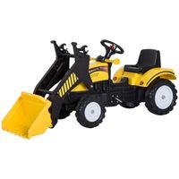 Tretauto Traktor Trettraktor mit Fontlader ab 3 Jahre Spielzeug Kinder Schwarz 114 x 41 x 52cm