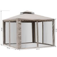Pavillon mit 4 x Seitenwand Beige 3 x 3 x 2,6 m