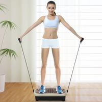 Vibrationsplatte Vibrationstrainer Vibrationsgerät Fitnesstrainer LED-Anzeige USB-Lautsprecher Trainingsbänder Fernbedienung