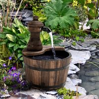 Gartenbrunnen Fassbrunnen Naturholz Ø27 x 37 cm