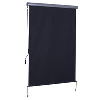 Senkrechtmarkise Balkonmarkise Vertikalmarkise Windschutz mit Handkurbel Dunkelgrau 140 x 200 cm