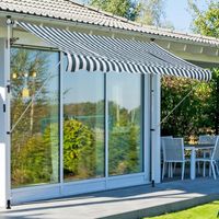 Markise Klemmmarkise Faltarm Handkurbel Balkon 3 x 1,5 m Alu Grün
