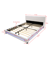 LED Bett ASTEROID 160 x 200 Weiß