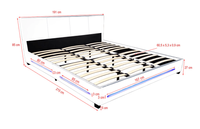 LED Bett ASTEROID 180 x 200 Weiß