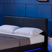 LED Bett ASTEROID 180 x 200 Schwarz