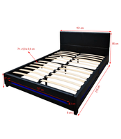 LED Bett ASTEROID - 140 x 200 cm Schwarz