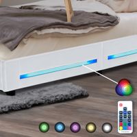 LED Bett ASTEROID - 90 x 200 cm Weiß