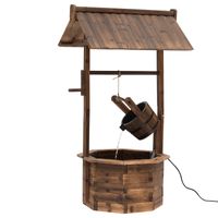 Springbrunnen Wasserfall Regulierbar Massivholz Braun 68 x 57 x 118 cm