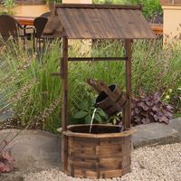 Springbrunnen Wasserfall Regulierbar Massivholz Braun 68 x 57 x 118 cm