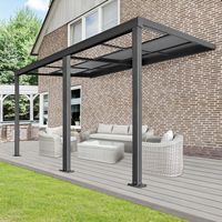 Terrassenüberdachung SOLIS DELUXE - 390 x 295 x 233 / 272 cm Grau