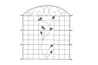 Metall Gartenzaun mit Pulverbeschichtung C01,Anthrazit, 775*640 mm,11-tlg.Set,2erSet