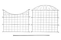 Metall Gartenzaun mit Pulverbeschichtung C04, Anthrazit, 775*640mm,11-tlgSet,2erSet