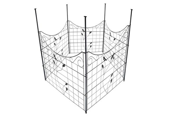 2er-Set Metall-Gartenzaun, ca. 77,5 x 64 cm - Anthrazit