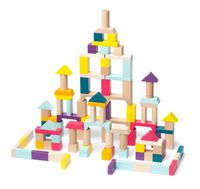 JAMARA-460702-Holzspielzeug Kidiwood Holzbausteine bunte Mischung 100tlg.