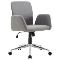 Bürostuhl Drehstuhl Bürosessel mit Rädern Armsessel im Nordischen Stil Schreibtischstuhl Edelstahl Leinenimitat Grau 61 x 58 x 88-97,5 cm
