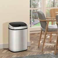 Automatik Mülleimer Abfalleimer mit Infrarotsensor Kücheneimer 48L Silber L40,5 x B29,5 x H57 cm