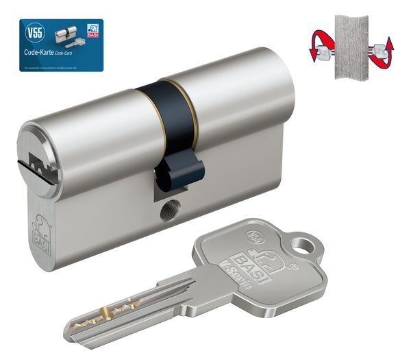 Profil-Doppelzylinder - V55 35/45 mm - Gleichschließend Nr. 21 - Not- und Gefahrenfunktion