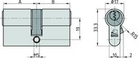Profil-Doppelzylinder - V50 30/30 mm - Gleichschließend Nr. 11 - Not- und Gefahrenfunktion