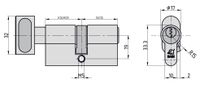 Profil-Knaufzylinder - V50 - K30/30 mm - Gleichschließend Nr. 10