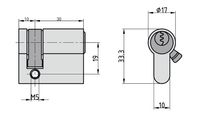 Bau-Zylinder - G102 - 10/30 mm - Profil-Halbzylinder - Verschiedenschließend