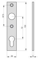 Kurzschild - SK 912 - Alu F1 - Lochung: PZ - Schildabmessung: 155x30x5 mm