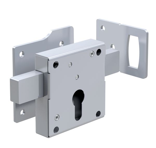 Aufschraub-Torschloss - ATS 80 - Lochung: PZ - Holztore - 6-tourig - Dorn: 39 mm - R/L
