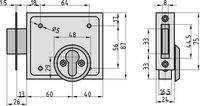 Aufschraubschloss - ASS 60 - Lochung: PZ - 2-tourig - Dornmaß: 60 mm - R/L verwendbar