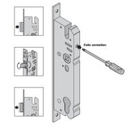 Einsteck-Rohrrahmenschloss - ES 958 - Lochung: PZW - Stulp 16 mm käntig - Dornmaß: 35 mm