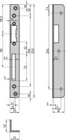 Winkelschliessblech - WS 950 - nickel-silber - rund - 250x25x3 mm - DIN Rechts