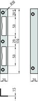 Winkelschliessblech - WS 95 - verzinkt - käntig - 20x20x170 mm - Rechts/Links verwendbar