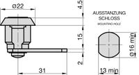 Hebelschloss - HS 310 - Verschiedenschließend - für universelle Verwendung - mit Mutter