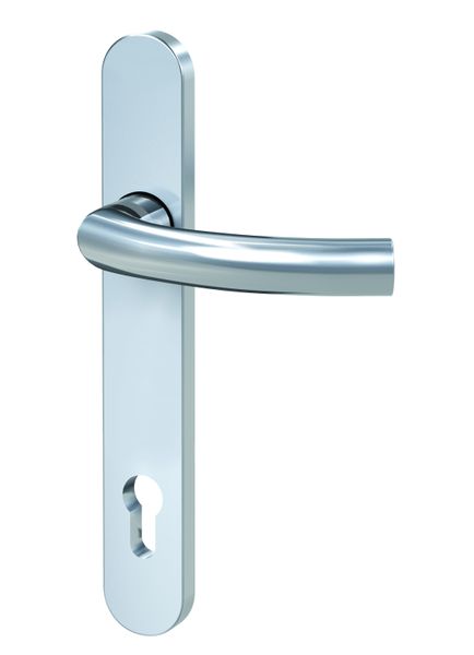 1/2-Schmalrahmen-Drücker-Garnitur (innen) - rund - Edelstahl - Lochung: PZ - 92/8 mm
