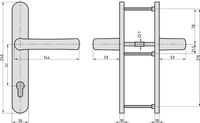 Schmalrahmen-Drücker-Garnitur - rund - Edelstahl - Lochung: PZ - 92/8 mm