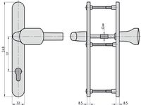 Schmalrahmen-Wechsel-Garnitur - rund - Alu Weiß - Lochung: PZ - 92/8 mm